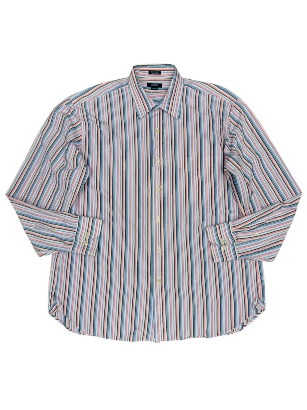 J. CREW | Men's | VINTAGE | 100's 2-Ply Striped Cotton Button Down | Size L